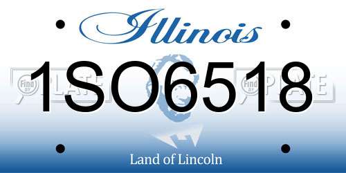 1SO6518 Illinois License Plate