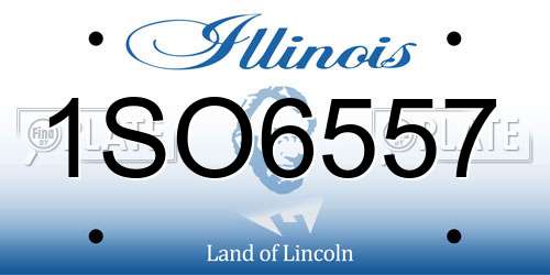 1SO6557 Illinois License Plate
