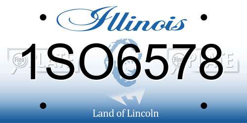 1SO6578 Illinois License Plate
