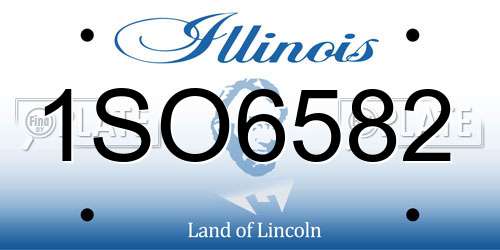 1SO6582 Illinois License Plate