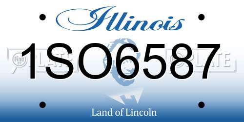 1SO6587 Illinois License Plate