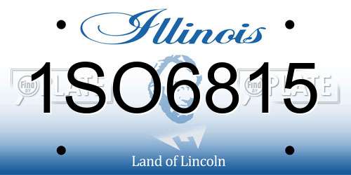 1SO6815 Illinois License Plate