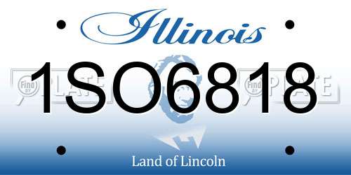 1SO6818 Illinois License Plate