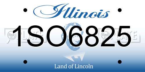 1SO6825 Illinois License Plate