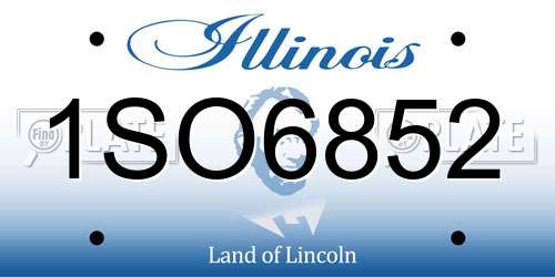 1SO6852 Illinois License Plate