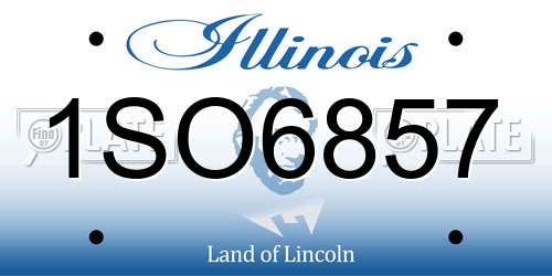 1SO6857 Illinois License Plate