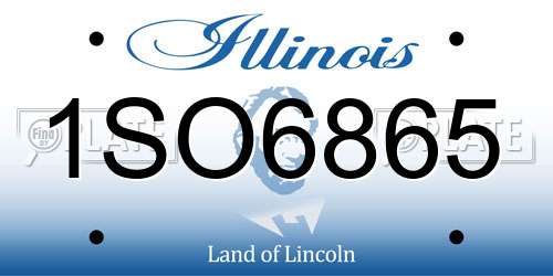1SO6865 Illinois License Plate