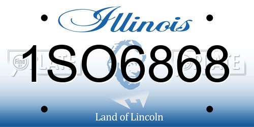 1SO6868 Illinois License Plate