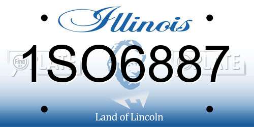 1SO6887 Illinois License Plate
