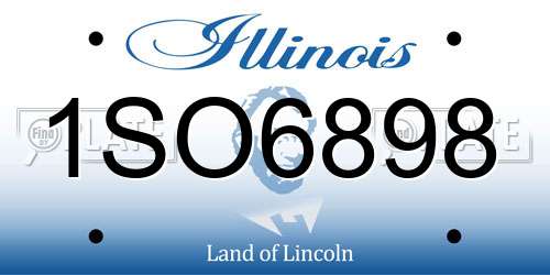 1SO6898 Illinois License Plate