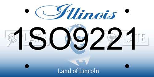 1SO9221 Illinois License Plate