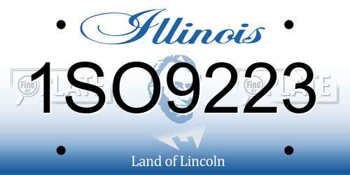 1SO9223 Illinois License Plate