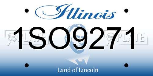1SO9271 Illinois License Plate