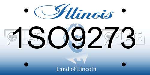 1SO9273 Illinois License Plate