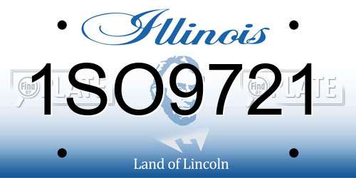 1SO9721 Illinois License Plate