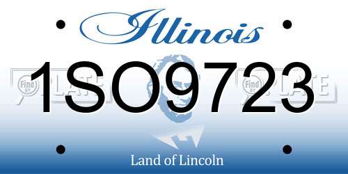 1SO9723 Illinois License Plate