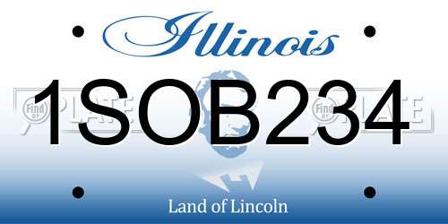 1SOB234 Illinois License Plate