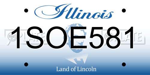 1SOE581 Illinois License Plate