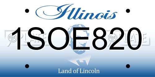 1SOE820 Illinois License Plate