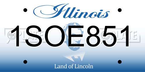 1SOE851 Illinois License Plate