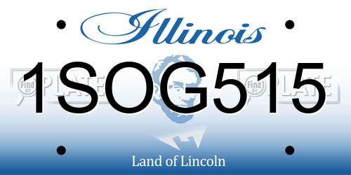 1SOG515 Illinois License Plate