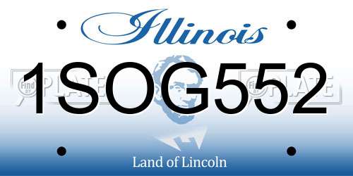 1SOG552 Illinois License Plate