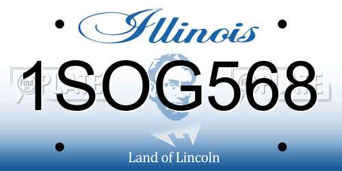 1SOG568 Illinois License Plate