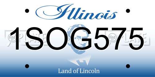 1SOG575 Illinois License Plate