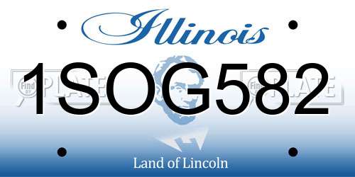 1SOG582 Illinois License Plate