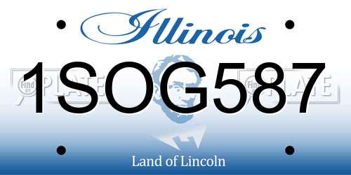 1SOG587 Illinois License Plate