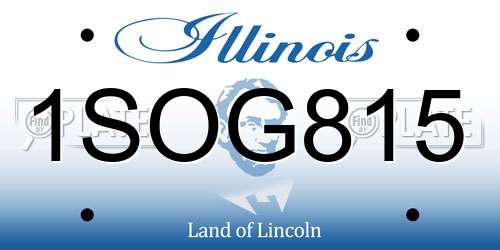 1SOG815 Illinois License Plate
