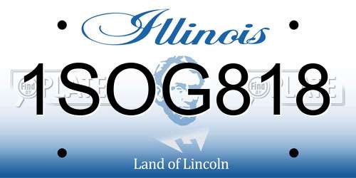 1SOG818 Illinois License Plate