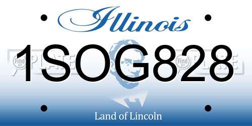 1SOG828 Illinois License Plate