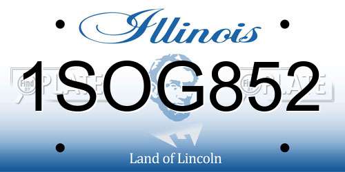 1SOG852 Illinois License Plate