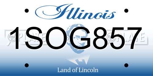 1SOG857 Illinois License Plate