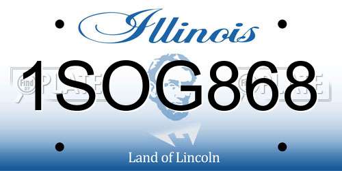 1SOG868 Illinois License Plate