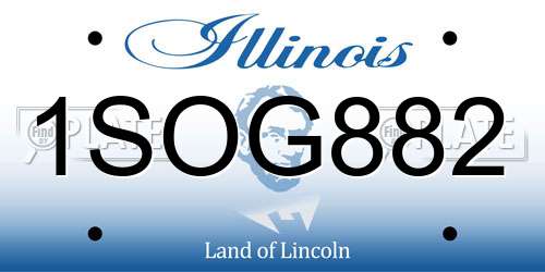 1SOG882 Illinois License Plate