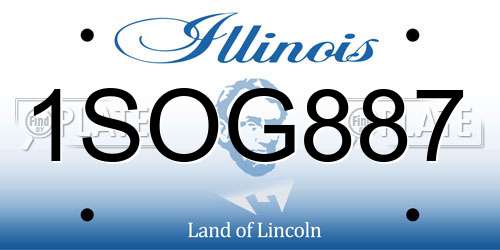 1SOG887 Illinois License Plate