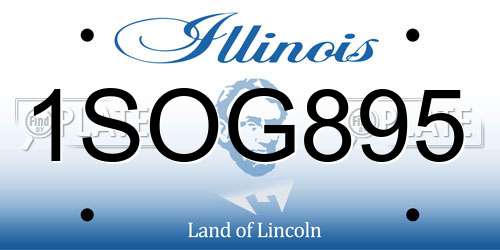 1SOG895 Illinois License Plate