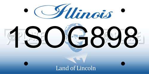 1SOG898 Illinois License Plate