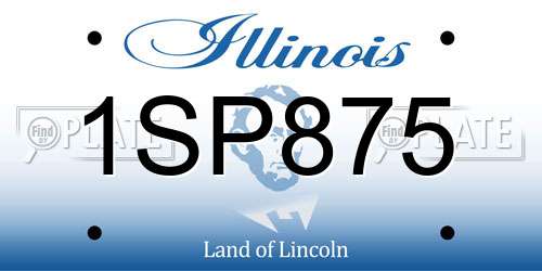 1SP875 Illinois License Plate