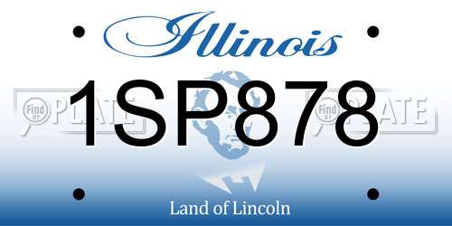 1SP878 Illinois License Plate