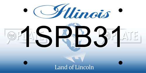 1SPB31 Illinois License Plate