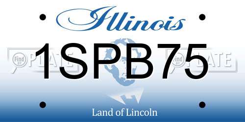 1SPB75 Illinois License Plate