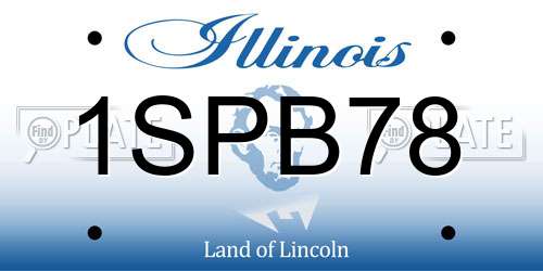 1SPB78 Illinois License Plate