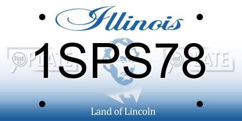 1SPS78 Illinois License Plate