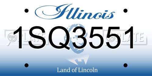 1SQ3551 Illinois License Plate