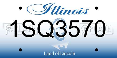 1SQ3570 Illinois License Plate