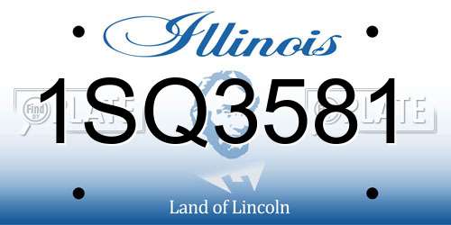 1SQ3581 Illinois License Plate