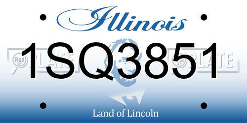1SQ3851 Illinois License Plate